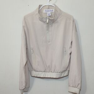 Violet Skye Cream Quarter-Zip Pullover Girls Size M 8